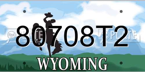80708T2 Wyoming License Plate