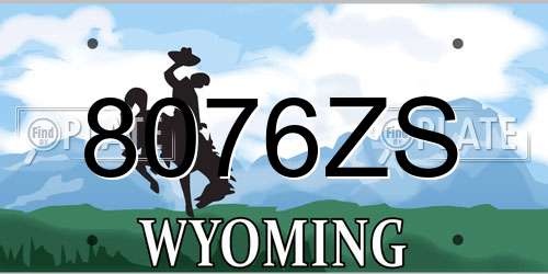 8076ZS Wyoming License Plate