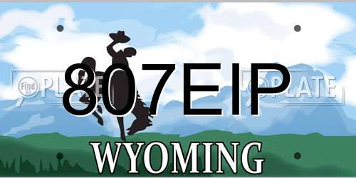 807EIP Wyoming License Plate