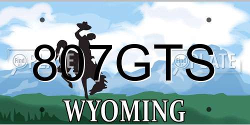 807GTS Wyoming License Plate