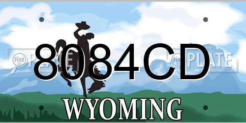 8084CD Wyoming License Plate