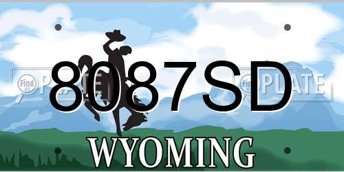 8087SD Wyoming License Plate