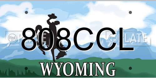 808CCL Wyoming License Plate
