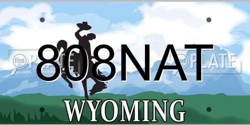 808NAT Wyoming License Plate