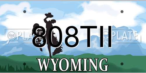 808TII Wyoming License Plate