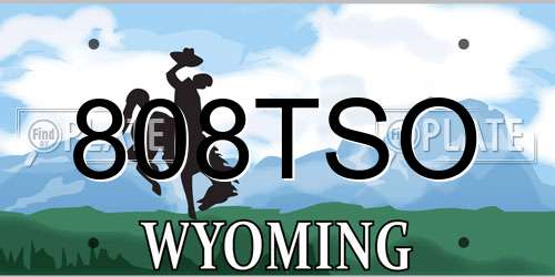 808TSO Wyoming License Plate