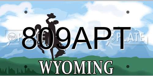 809APT Wyoming License Plate
