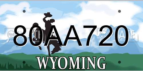 80AA720 Wyoming License Plate