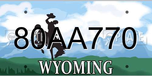 80AA770 Wyoming License Plate