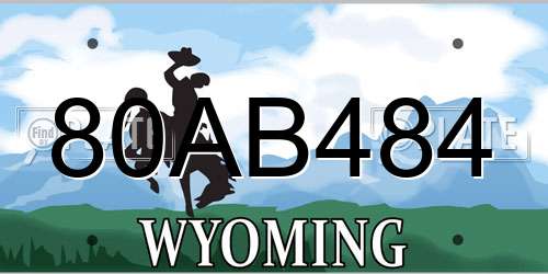 80AB484 Wyoming License Plate