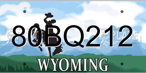 80BQ212 Wyoming License Plate
