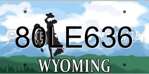 80LE636 Wyoming License Plate
