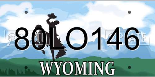 80LO146 Wyoming License Plate