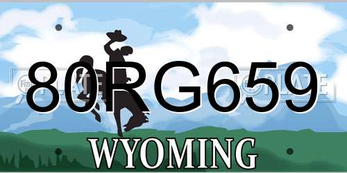 80RG659 Wyoming License Plate