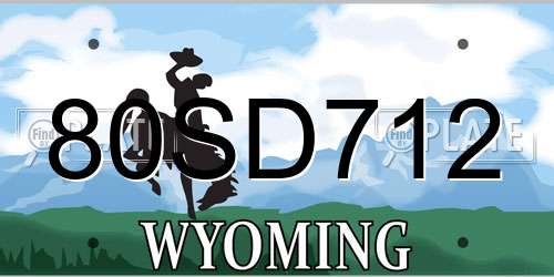 80SD712 Wyoming License Plate