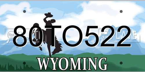 80TO522 Wyoming License Plate