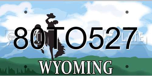 80TO527 Wyoming License Plate