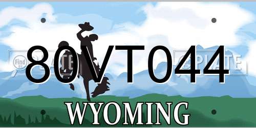 80VT044 Wyoming License Plate