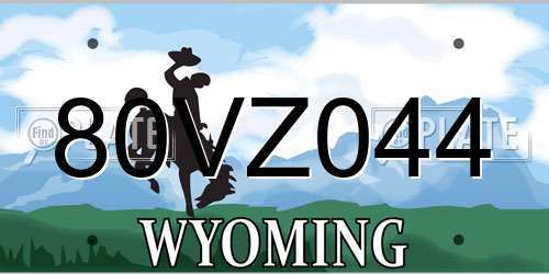 80VZ044 Wyoming License Plate