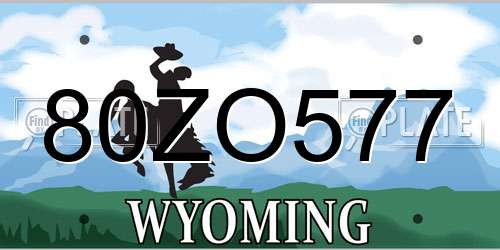 80ZO577 Wyoming License Plate