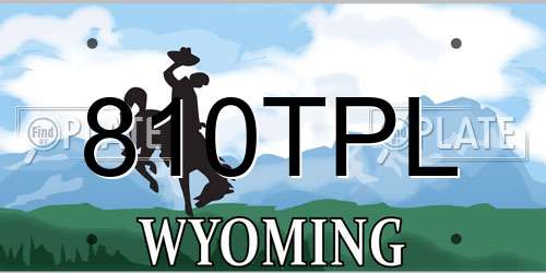 810TPL Wyoming License Plate
