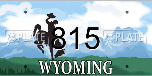 815 Wyoming License Plate
