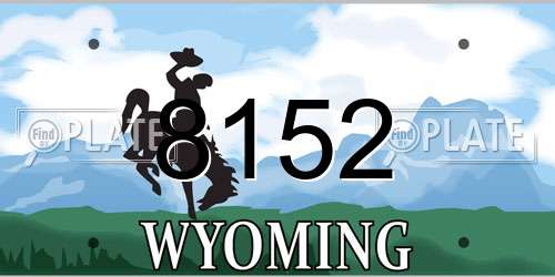 8152 Wyoming License Plate