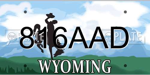 816AAD Wyoming License Plate