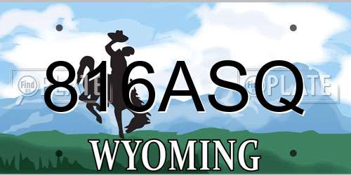 816ASQ Wyoming License Plate