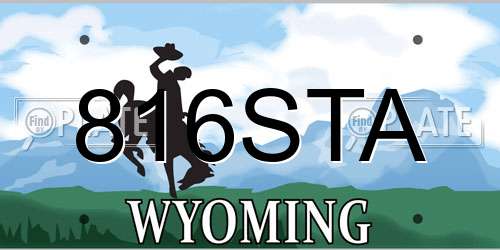 816STA Wyoming License Plate
