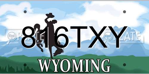 816TXY Wyoming License Plate