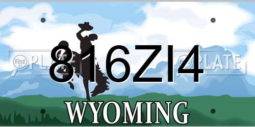 816ZI4 Wyoming License Plate