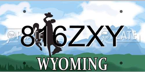 816ZXY Wyoming License Plate