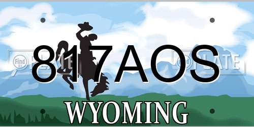 817AOS Wyoming License Plate