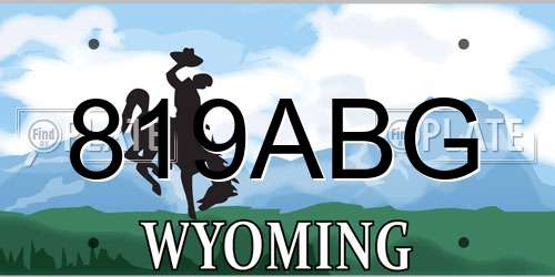 819ABG Wyoming License Plate