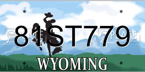 81ST779 Wyoming License Plate