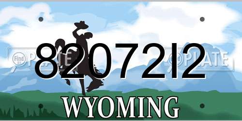 82072I2 Wyoming License Plate