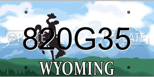 820G35 Wyoming License Plate