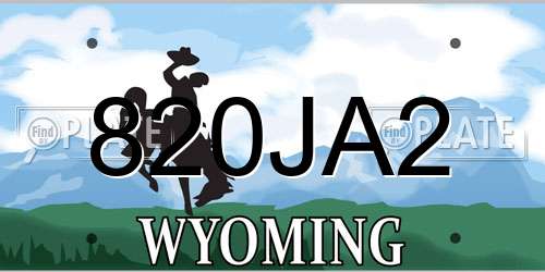 820JA2 Wyoming License Plate