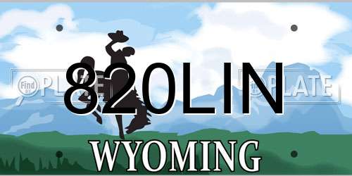 820LIN Wyoming License Plate