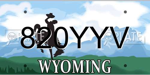 820YYV Wyoming License Plate