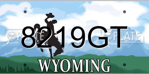 8219GT Wyoming License Plate