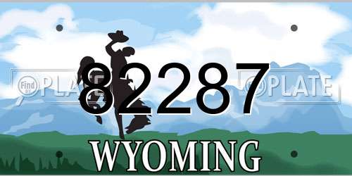82287 Wyoming License Plate