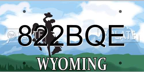 822BQE Wyoming License Plate