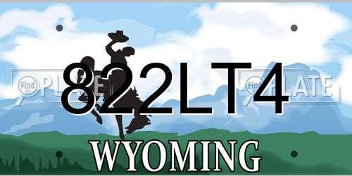 822LT4 Wyoming License Plate