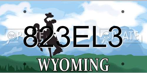 823EL3 Wyoming License Plate