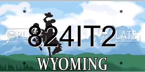 824IT2 Wyoming License Plate