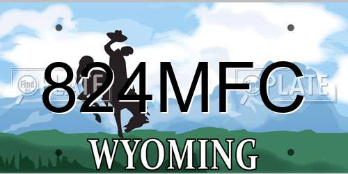 824MFC Wyoming License Plate