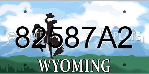 82587A2 Wyoming License Plate