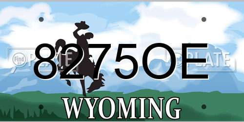 8275OE Wyoming License Plate
